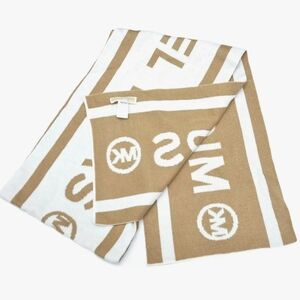 Michael Kors Logo Reversible Camel/White Scarf One Size